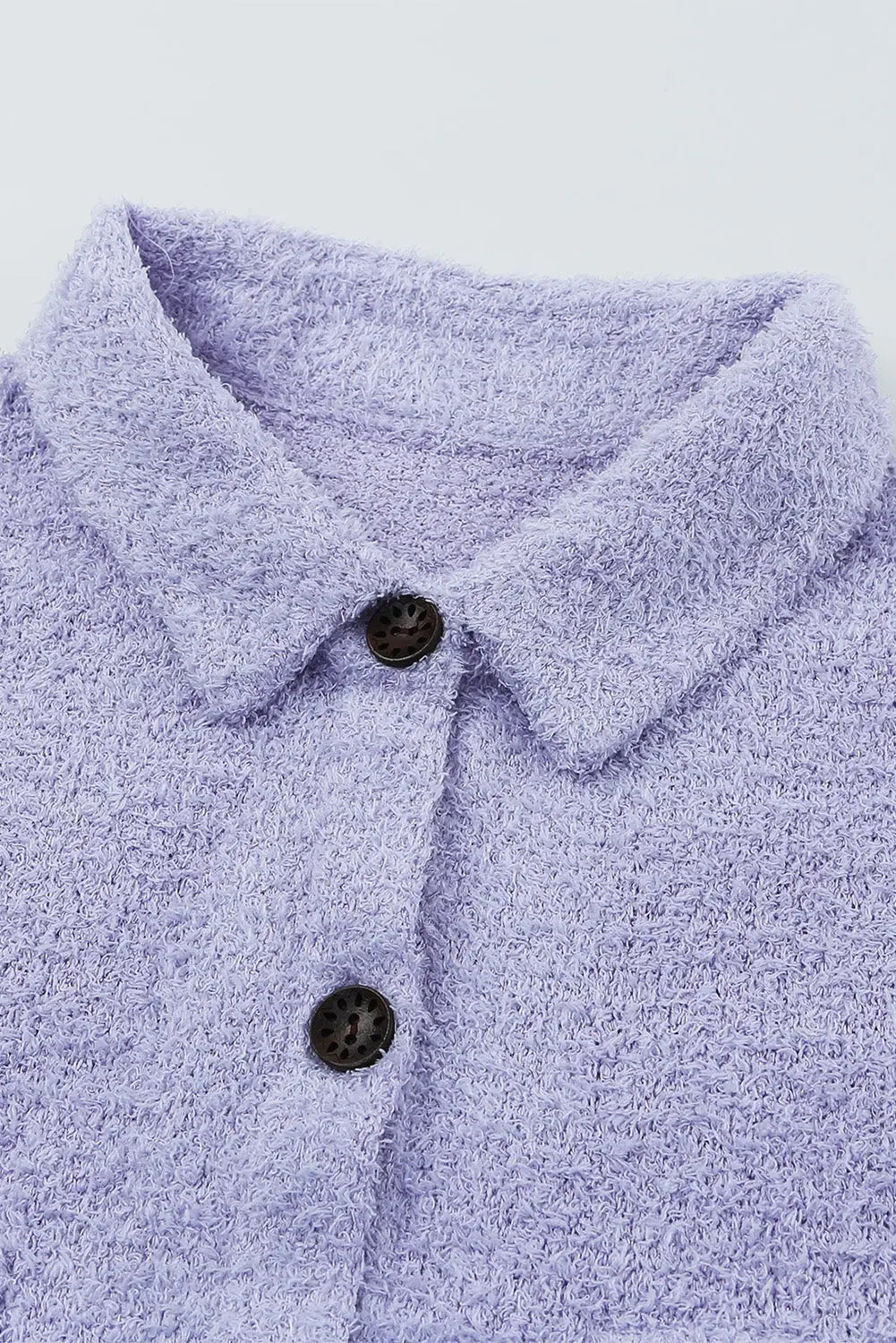 Purple plush button down pocketed shirt jacket - jackets