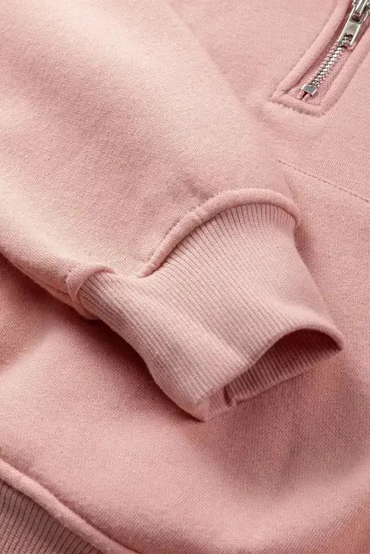Quarter Zip Kangaroo Pocket Hoodie - Fashionfitz