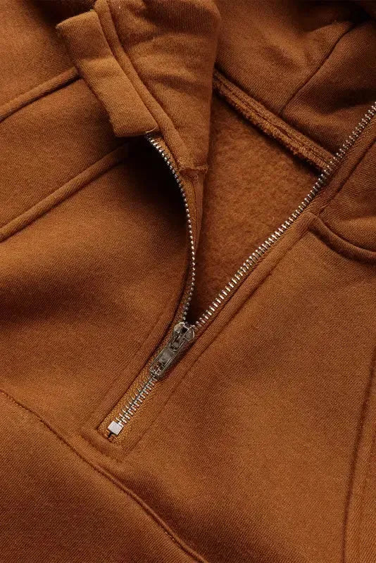 Quarter Zip Kangaroo Pocket Hoodie - Fashionfitz