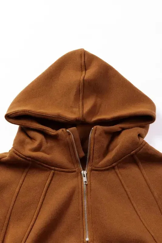 Quarter Zip Kangaroo Pocket Hoodie - Fashionfitz
