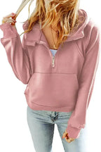 Quarter Zip Kangaroo Pocket Hoodie - Fashionfitz
