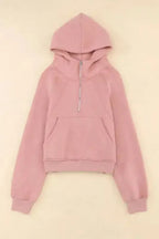 Quarter Zip Kangaroo Pocket Hoodie - Fashionfitz