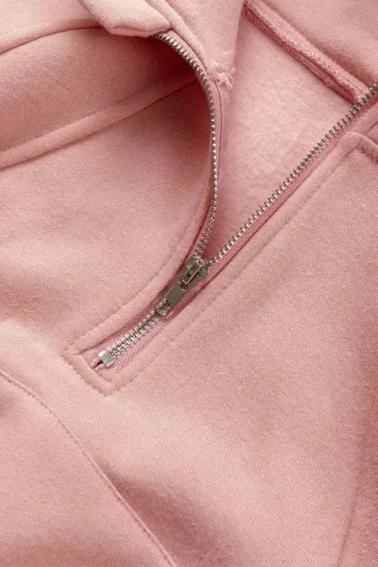 Quarter Zip Kangaroo Pocket Hoodie - Fashionfitz