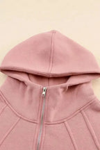 Quarter Zip Kangaroo Pocket Hoodie - Fashionfitz