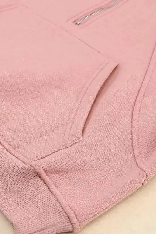 Quarter Zip Kangaroo Pocket Hoodie - Fashionfitz