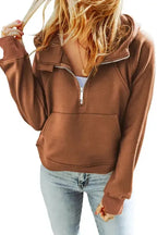 Quarter Zip Kangaroo Pocket Hoodie - Fashionfitz
