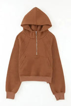 Quarter Zip Kangaroo Pocket Hoodie - Fashionfitz