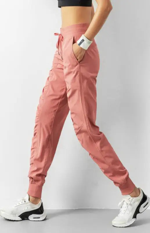Quick dry loose sweatpants joggers - pink / s