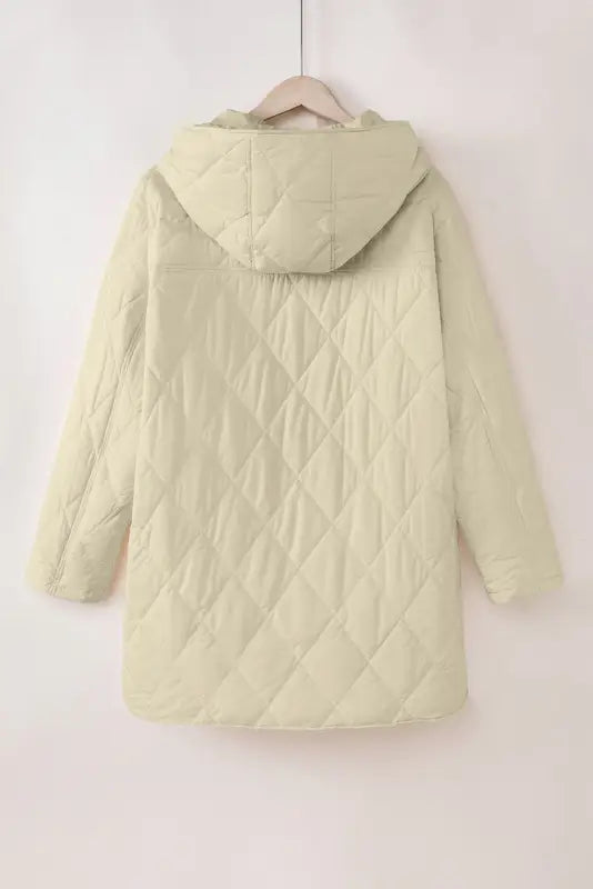 Quilted snap hooded jacket