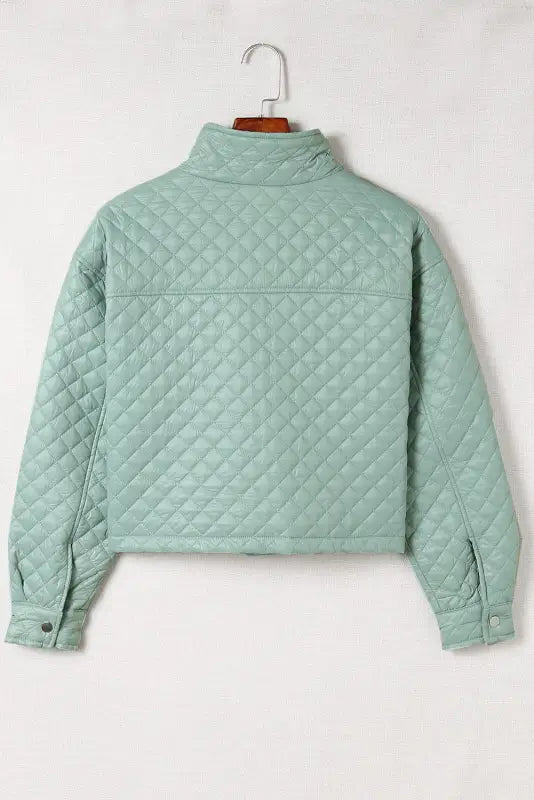 Quilted zip-up cropped jacket - jackets