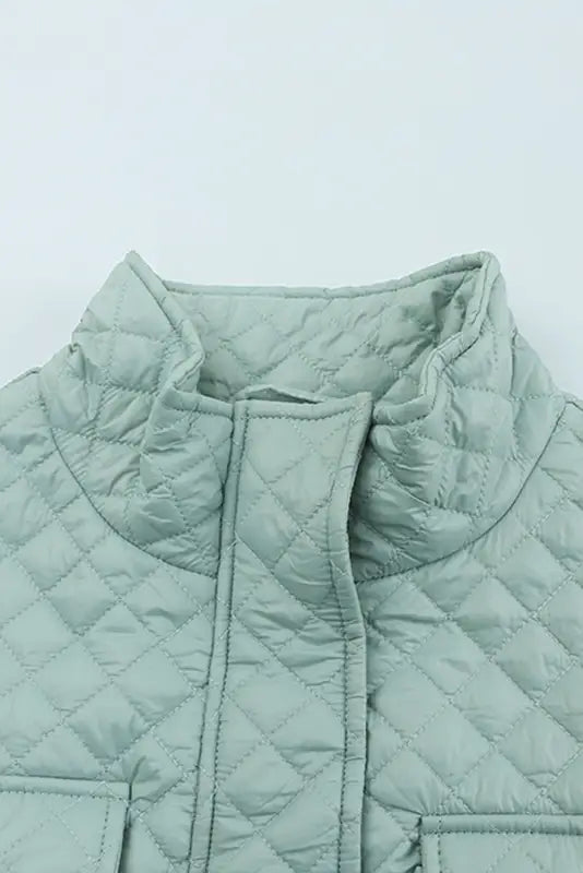 Quilted zip-up cropped jacket - jackets