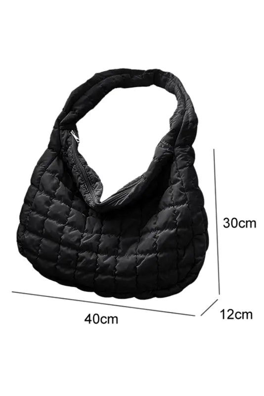 Quilted zipper large shoulder bag - crossbody bags