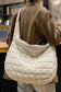 Quilted zipper large shoulder bag - white / one size / 100% polyester - crossbody bags