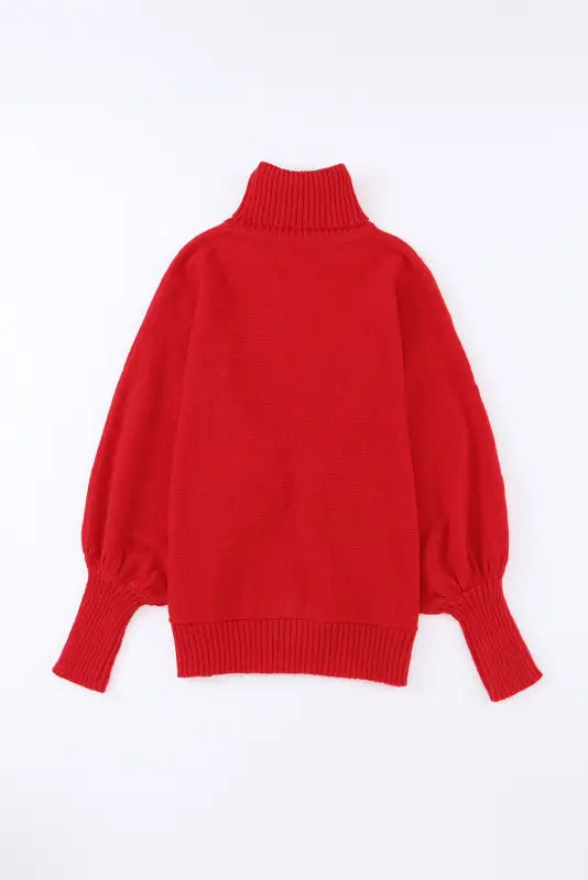 Racing red valentine love letter embroidered high neck sweater - tops