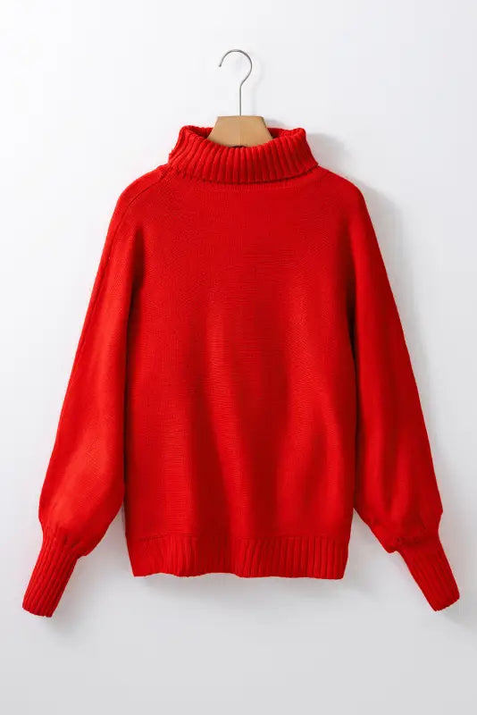 Racing red valentine love letter embroidered high neck sweater - tops