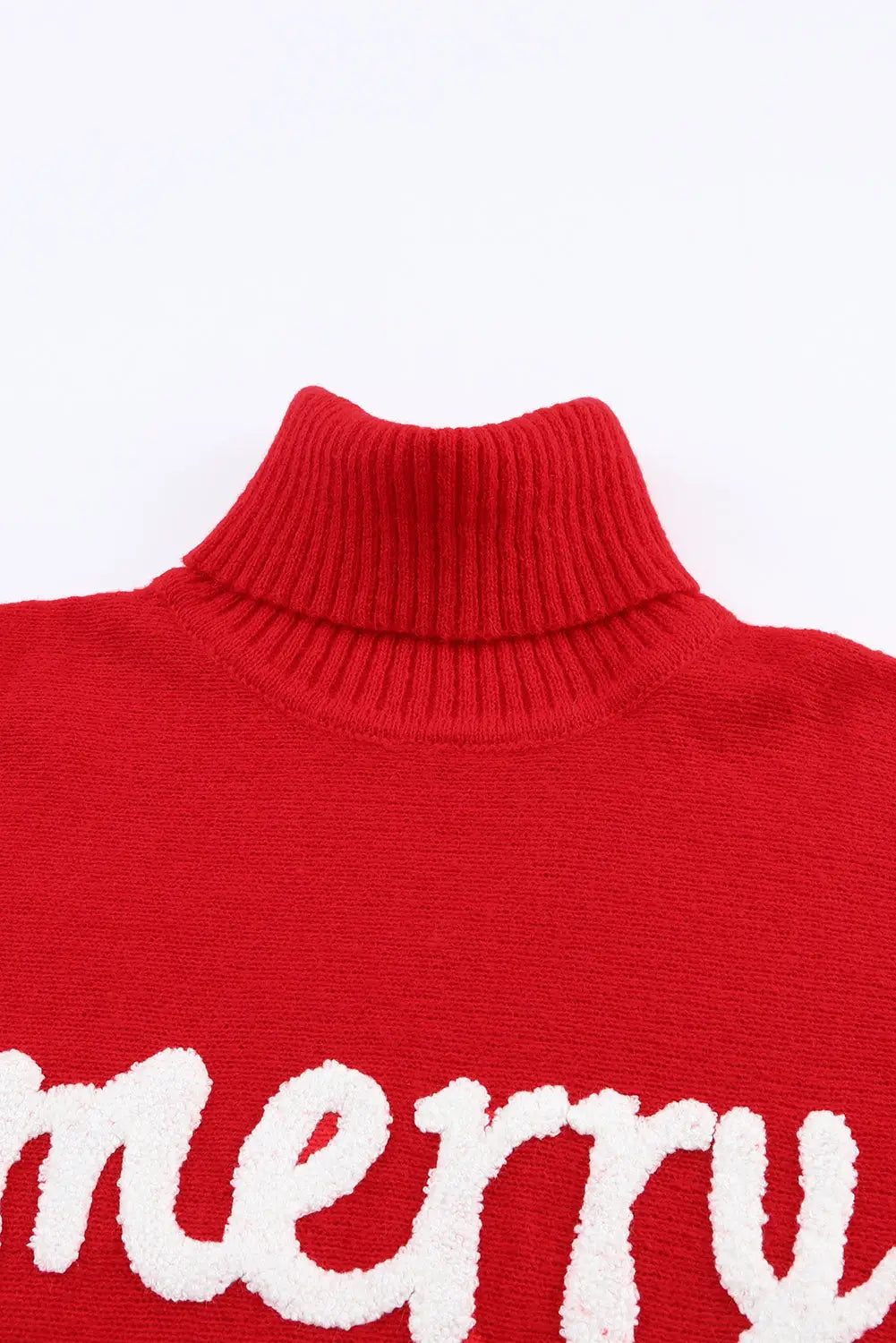 Racing red valentine love letter embroidered high neck sweater - tops