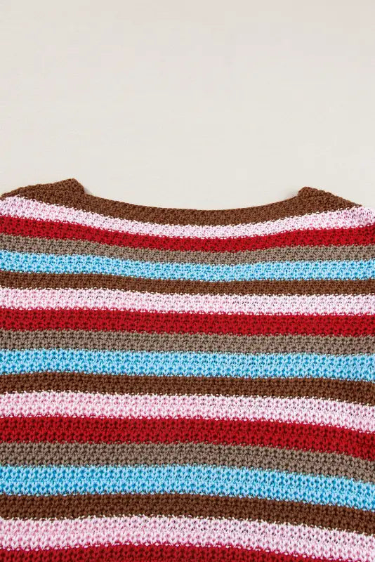 Rainbow ruffle vibe sweater - short sleeve sweaters