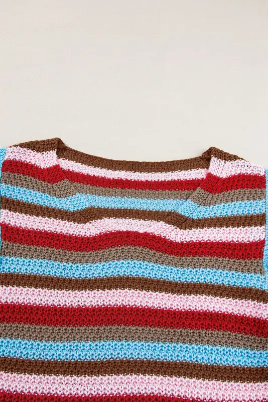 Rainbow ruffle vibe sweater - short sleeve sweaters