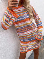 Rainbow Stripe Sweater Dress - Fashionfitz