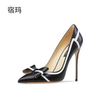 Real Leather Butterfly-knot High Heels Stiletto Pumps - Fashionfitz