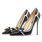 Real Leather Butterfly-knot High Heels Stiletto Pumps - Fashionfitz