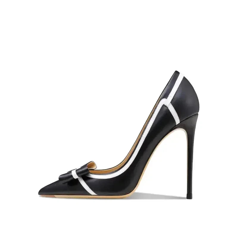 Real Leather Butterfly-knot High Heels Stiletto Pumps - Fashionfitz