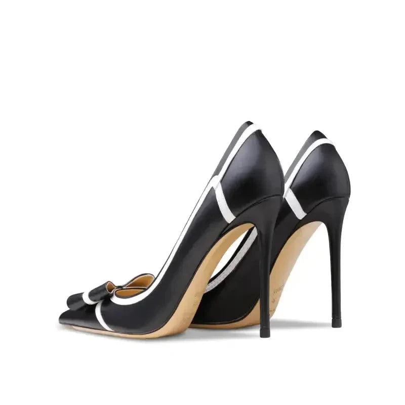 Real Leather Butterfly-knot High Heels Stiletto Pumps - Fashionfitz