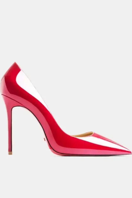 Real Leather Classic Pumps Red Bottom Pointed Toe High Heels - Fashionfitz