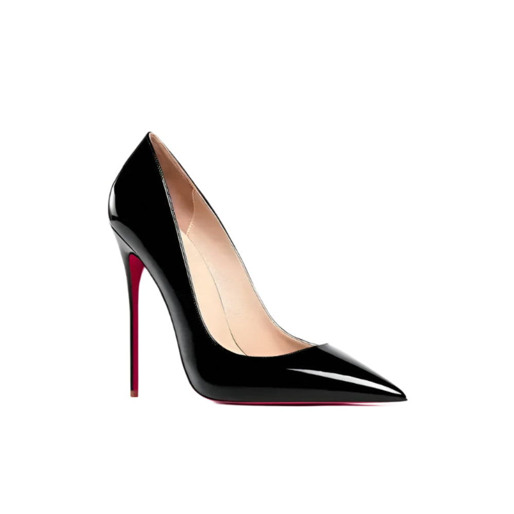 Real Leather Classic Pumps Red Bottom Pointed Toe High Heels - Fashionfitz