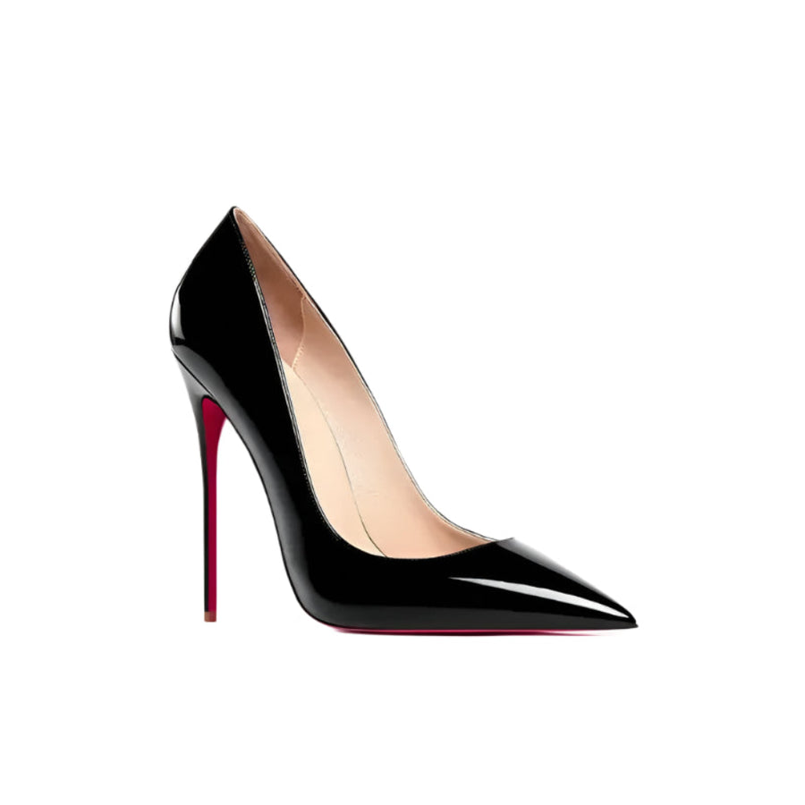 Real Leather Classic Pumps Red Bottom Pointed Toe High Heels - Fashionfitz