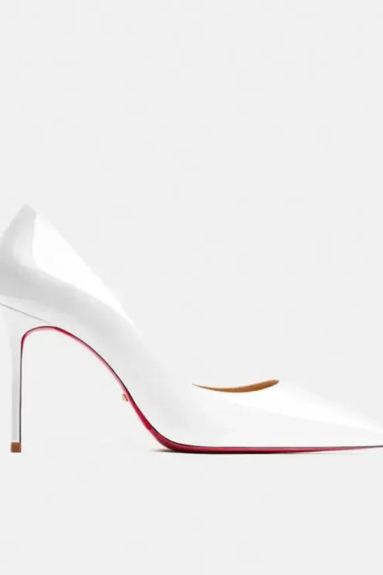 Real Leather Classic Pumps Red Bottom Pointed Toe High Heels - Fashionfitz