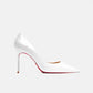 Real leather classic pumps red bottom pointed toe high heels