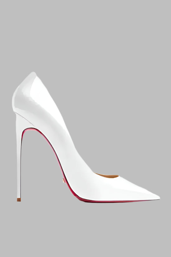 Real Leather Classic Pumps Red Bottom Pointed Toe High Heels - Fashionfitz