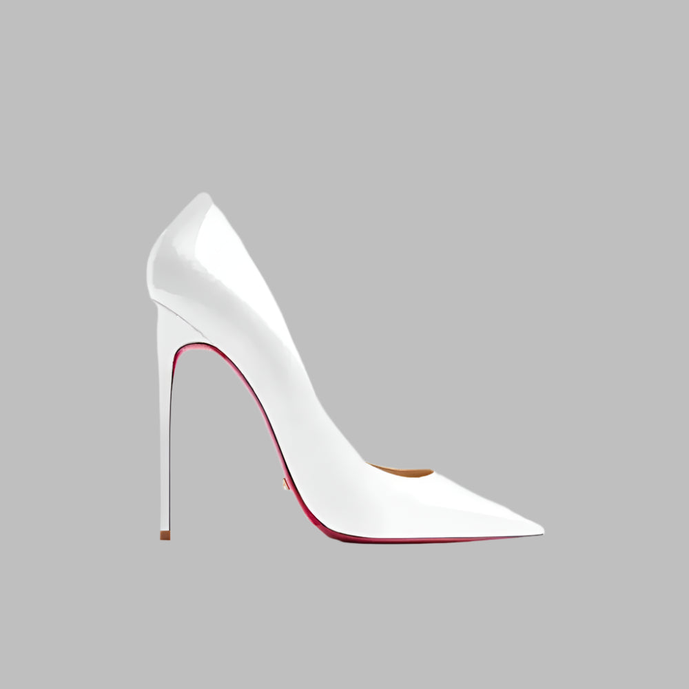 Real Leather Classic Pumps Red Bottom Pointed Toe High Heels - Fashionfitz
