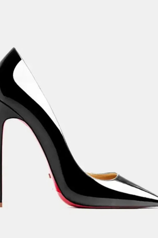 Real Leather Classic Pumps Red Bottom Pointed Toe High Heels - Fashionfitz