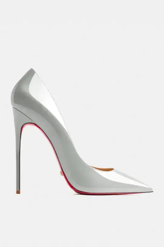 Real Leather Classic Pumps Red Bottom Pointed Toe High Heels - Fashionfitz