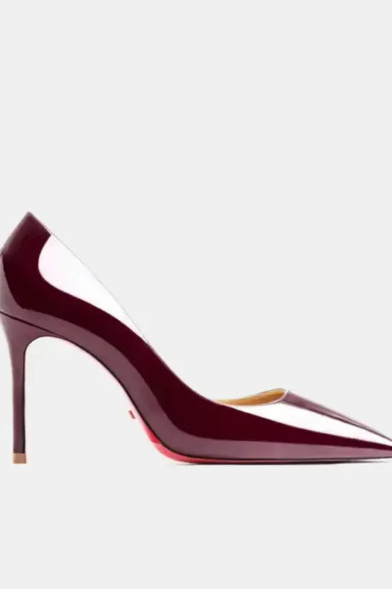 Real Leather Classic Pumps Red Bottom Pointed Toe High Heels - Fashionfitz