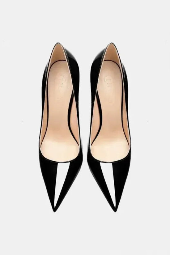 Real Leather Classic Pumps Red Bottom Pointed Toe High Heels - Fashionfitz