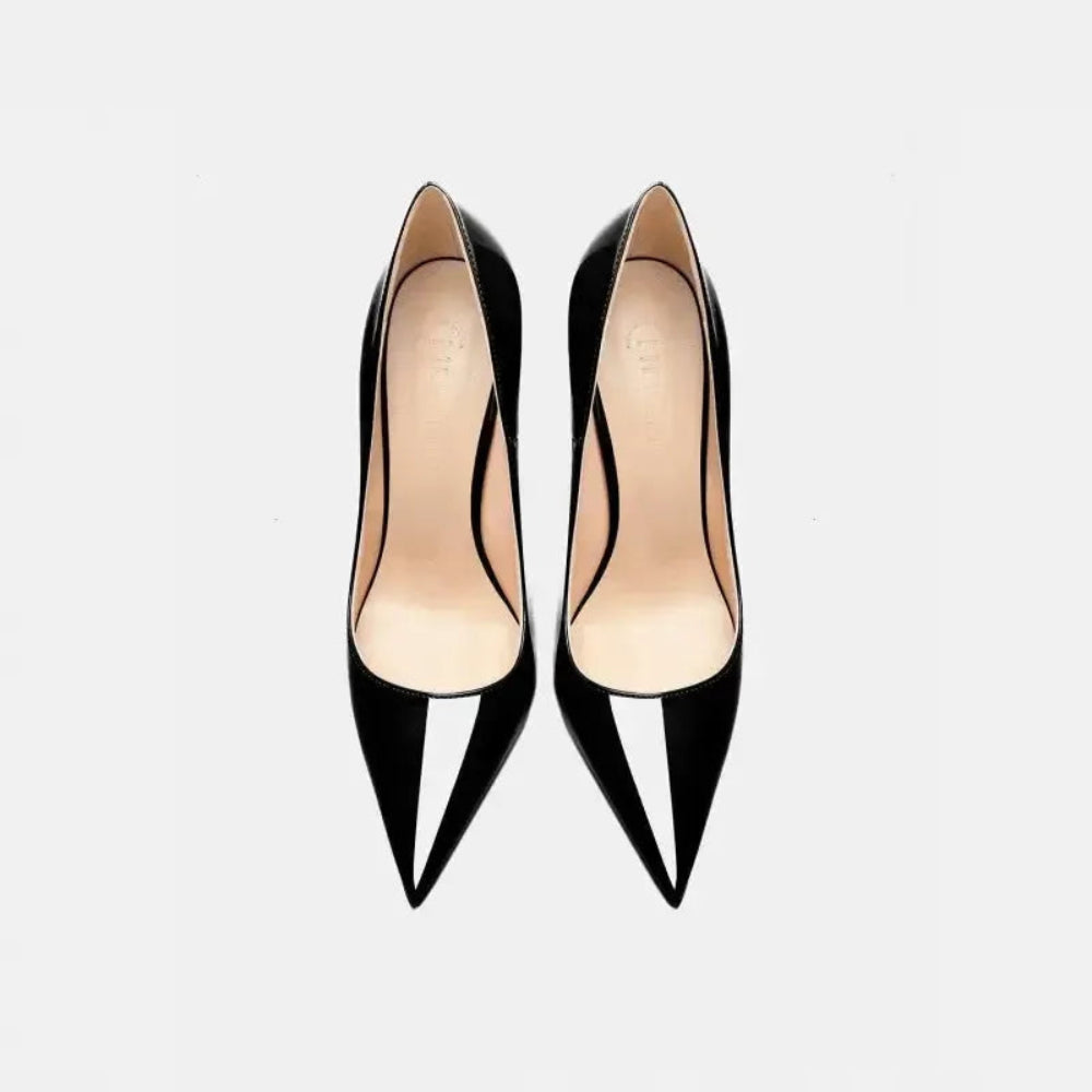 Real Leather Classic Pumps Red Bottom Pointed Toe High Heels - Fashionfitz