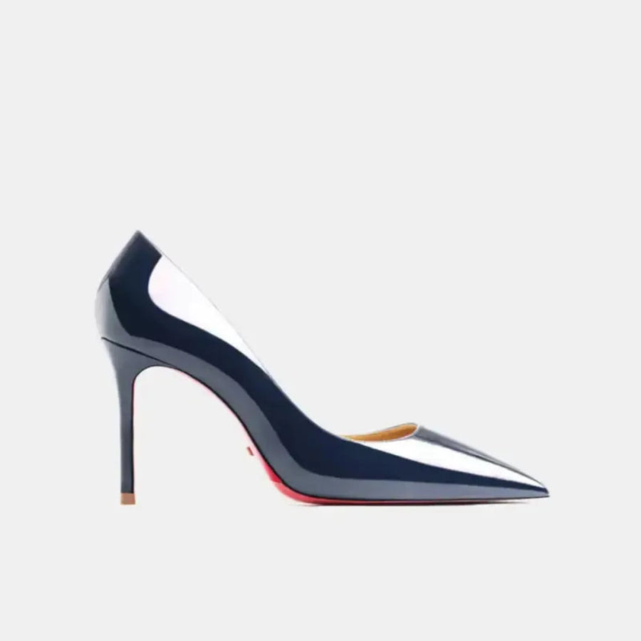 Real Leather Classic Pumps Red Bottom Pointed Toe High Heels - Fashionfitz