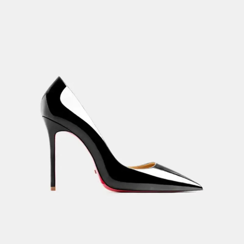 Real Leather Classic Pumps Red Bottom Pointed Toe High Heels - Fashionfitz