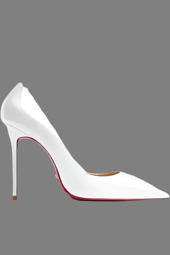 Real Leather Classic Pumps Red Bottom Pointed Toe High Heels - Fashionfitz