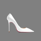 Real Leather Classic Pumps Red Bottom Pointed Toe High Heels - Fashionfitz