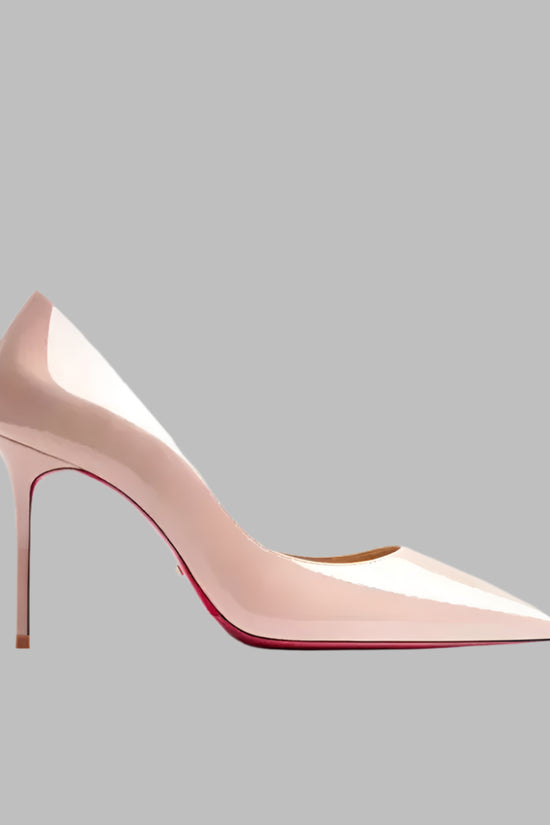 Real Leather Classic Pumps Red Bottom Pointed Toe High Heels - Fashionfitz