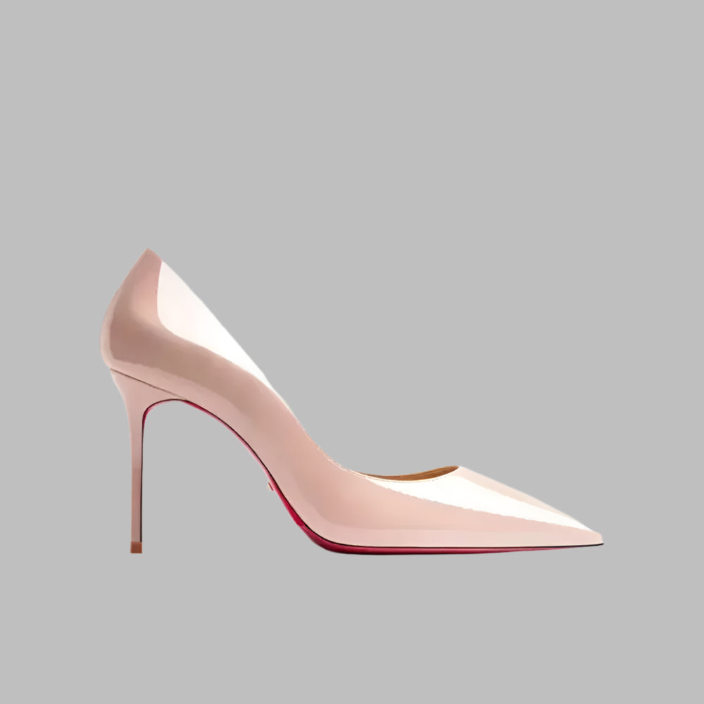 Real Leather Classic Pumps Red Bottom Pointed Toe High Heels - Fashionfitz