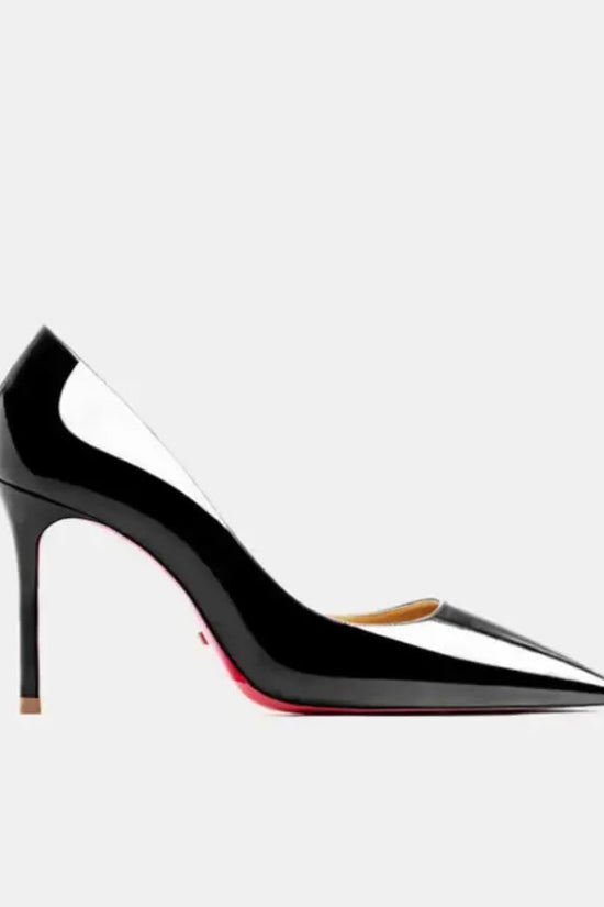 Real Leather Classic Pumps Red Bottom Pointed Toe High Heels - Fashionfitz