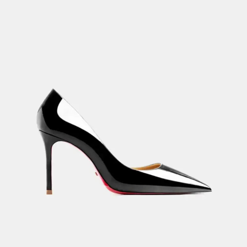 Real Leather Classic Pumps Red Bottom Pointed Toe High Heels - Fashionfitz