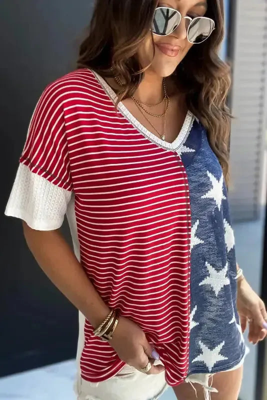 Red American Flag Stars and Stripes Tank Top - Fashionfitz