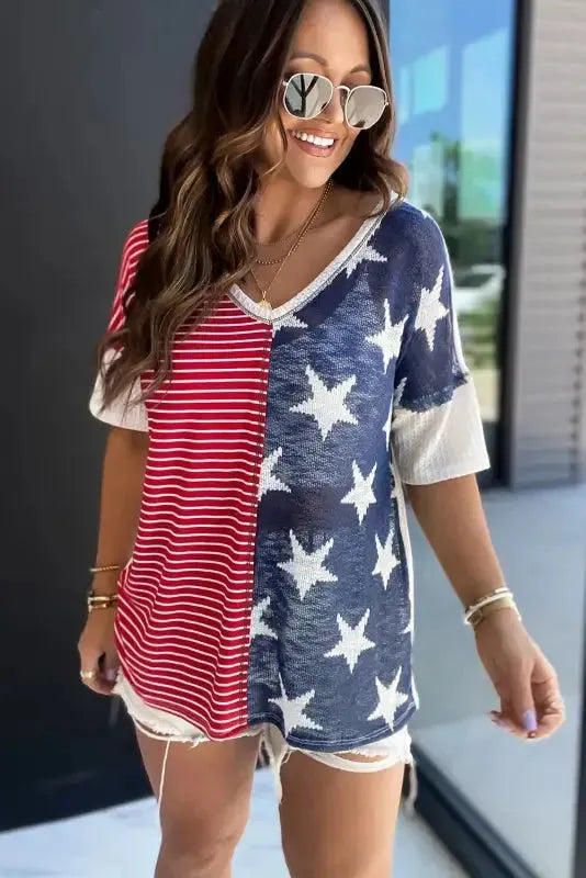 Red American Flag Stars and Stripes Tank Top - Fashionfitz
