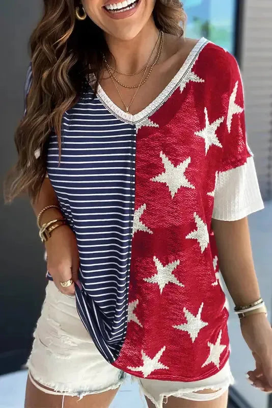 Red American Flag Stars and Stripes Tank Top - Fashionfitz